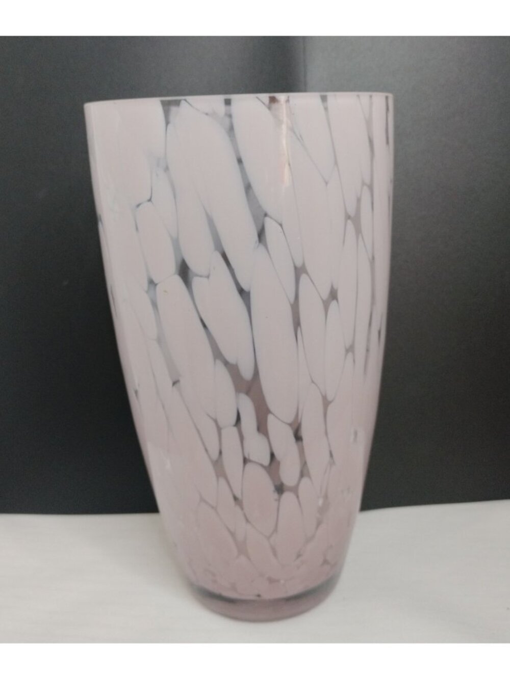 Debi Lilly Bubble Finish Pink and Clear Vase Medium 8-3/8x4"5 New Hand Blown